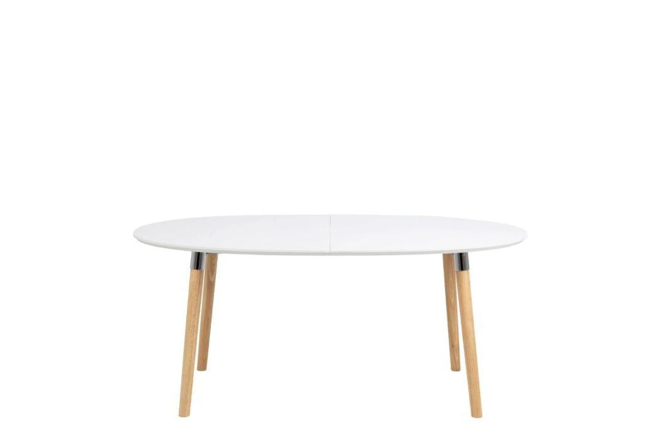 Belina Extending Oval Dining Table in White and Oak 170-270 - Image 3