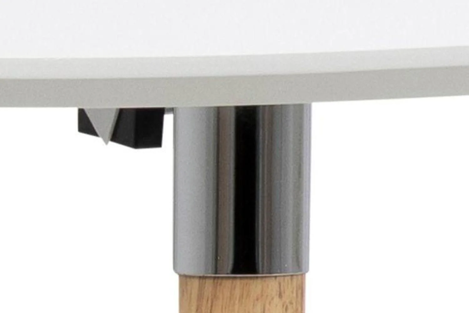 Belina Extending Oval Dining Table in White and Oak 170-270 - Image 4