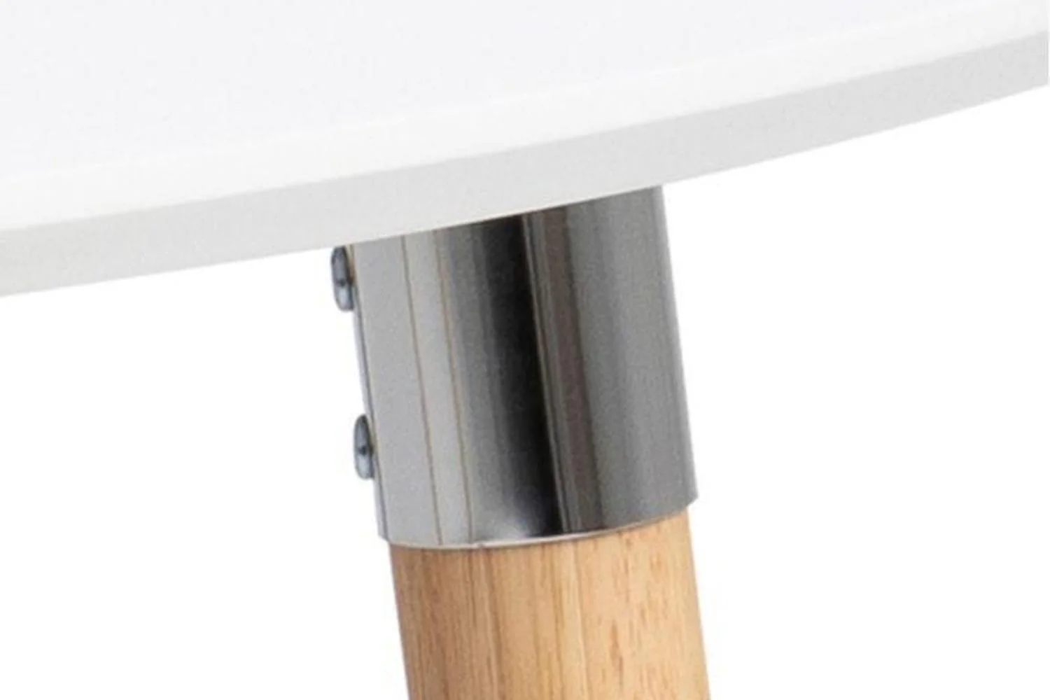 Belina Extending Oval Dining Table in White and Oak 170-270 - Image 5
