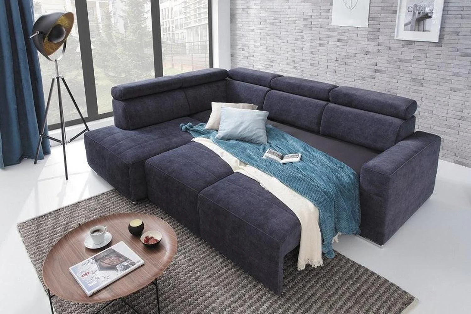 Bergamo Corner Sofa Bed With Storage - Image 2
