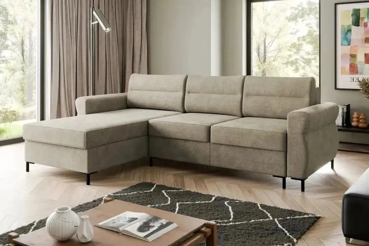 Berne Corner Sofa Bed With Storage - Image 4