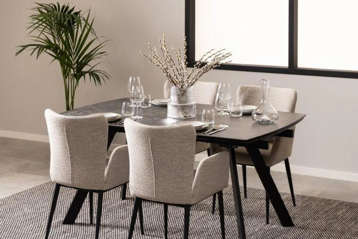 Blackburn Extending Ceramic Dining Table in Black 160-240cm - Image 7