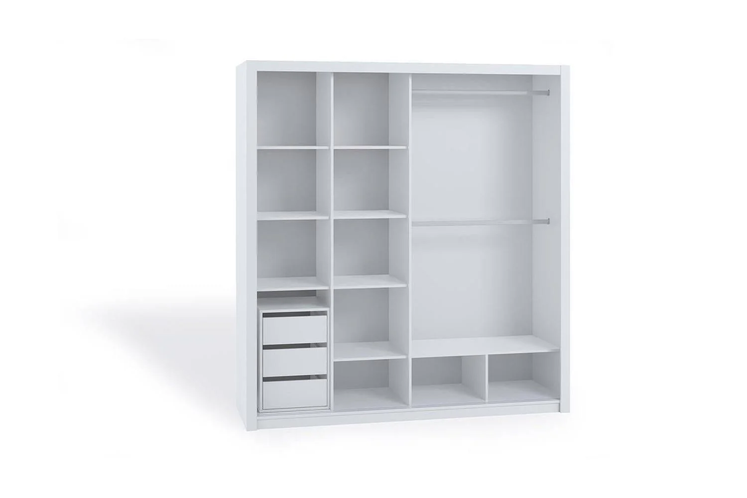 Bono Express Delivery Sliding Wardrobe 200 With Mirror White - Image 3