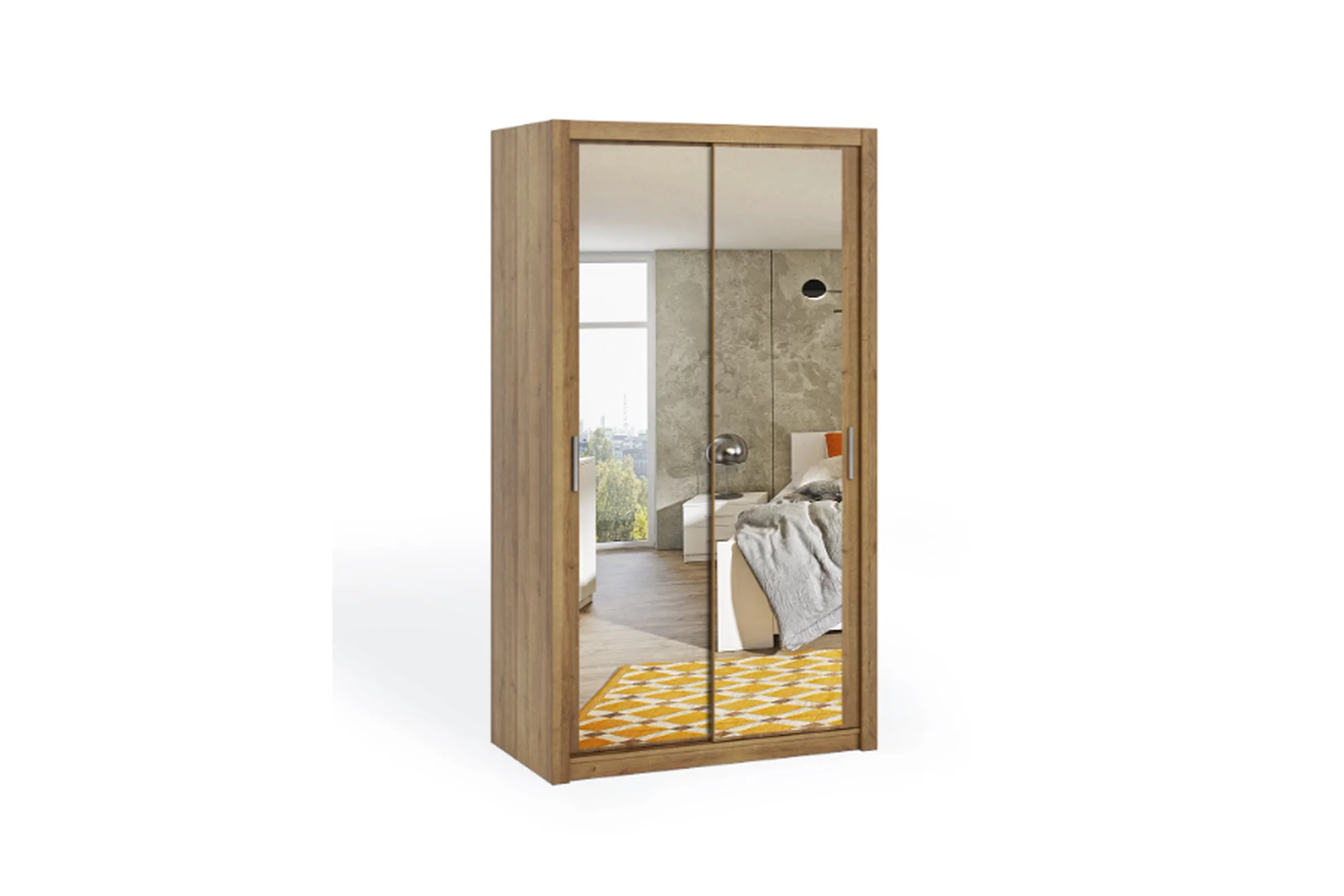 Bono Sliding Wardrobe With Mirror 120 - Image 3