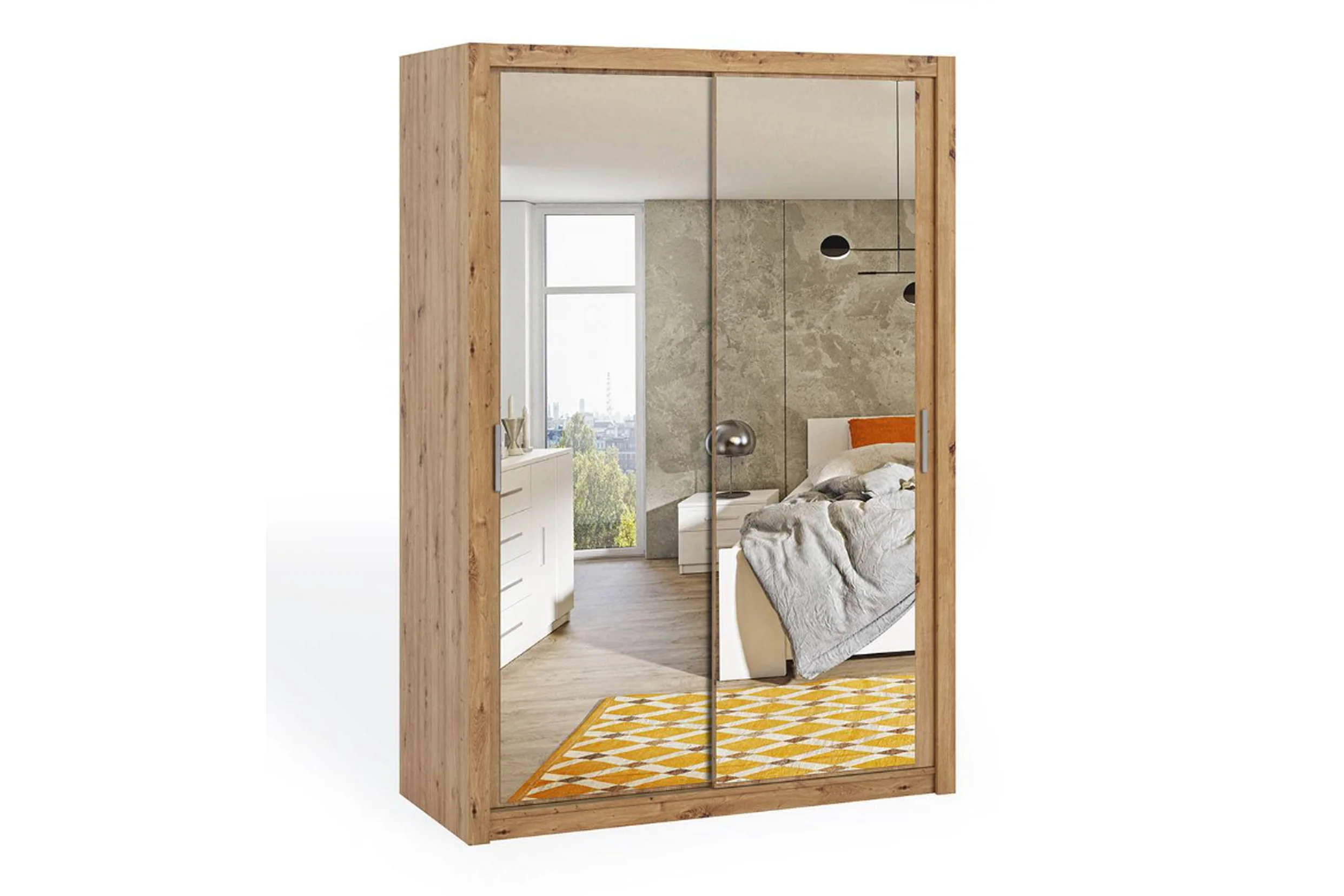Bono Sliding Wardrobe With Mirror 150 - Image 4