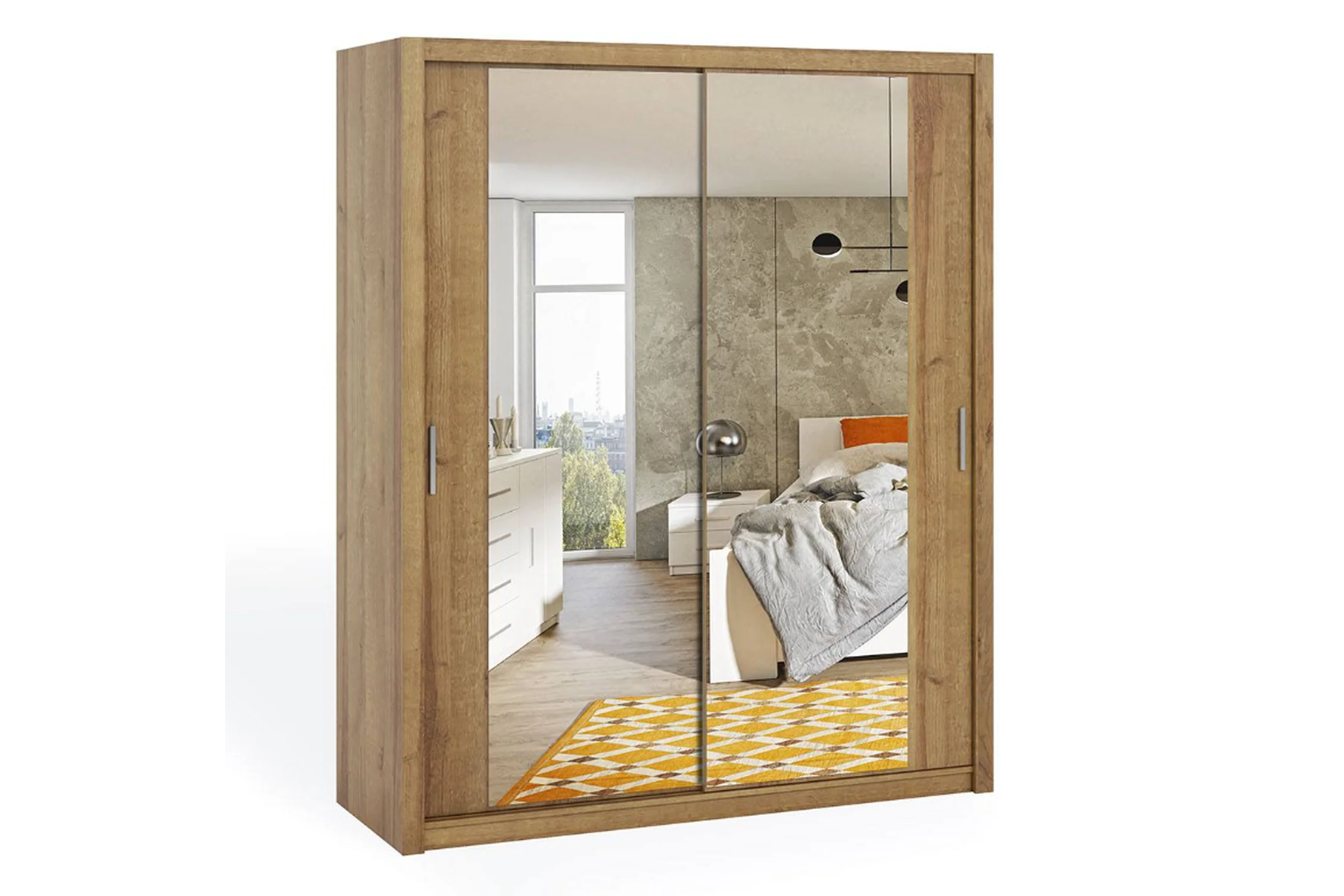 Bono Sliding Wardrobe With Mirror 180 - Image 3