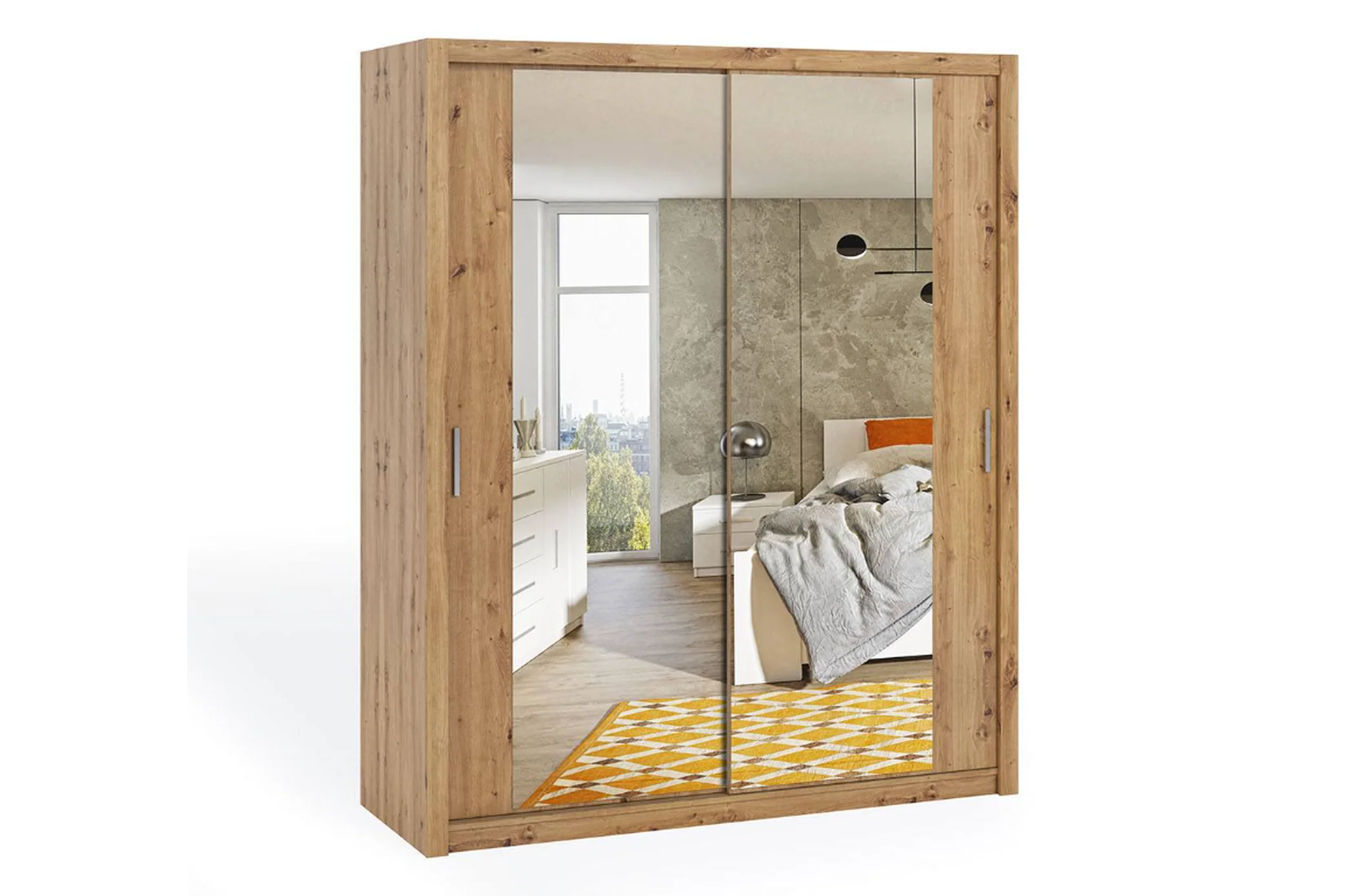 Bono Sliding Wardrobe With Mirror 180 - Image 4