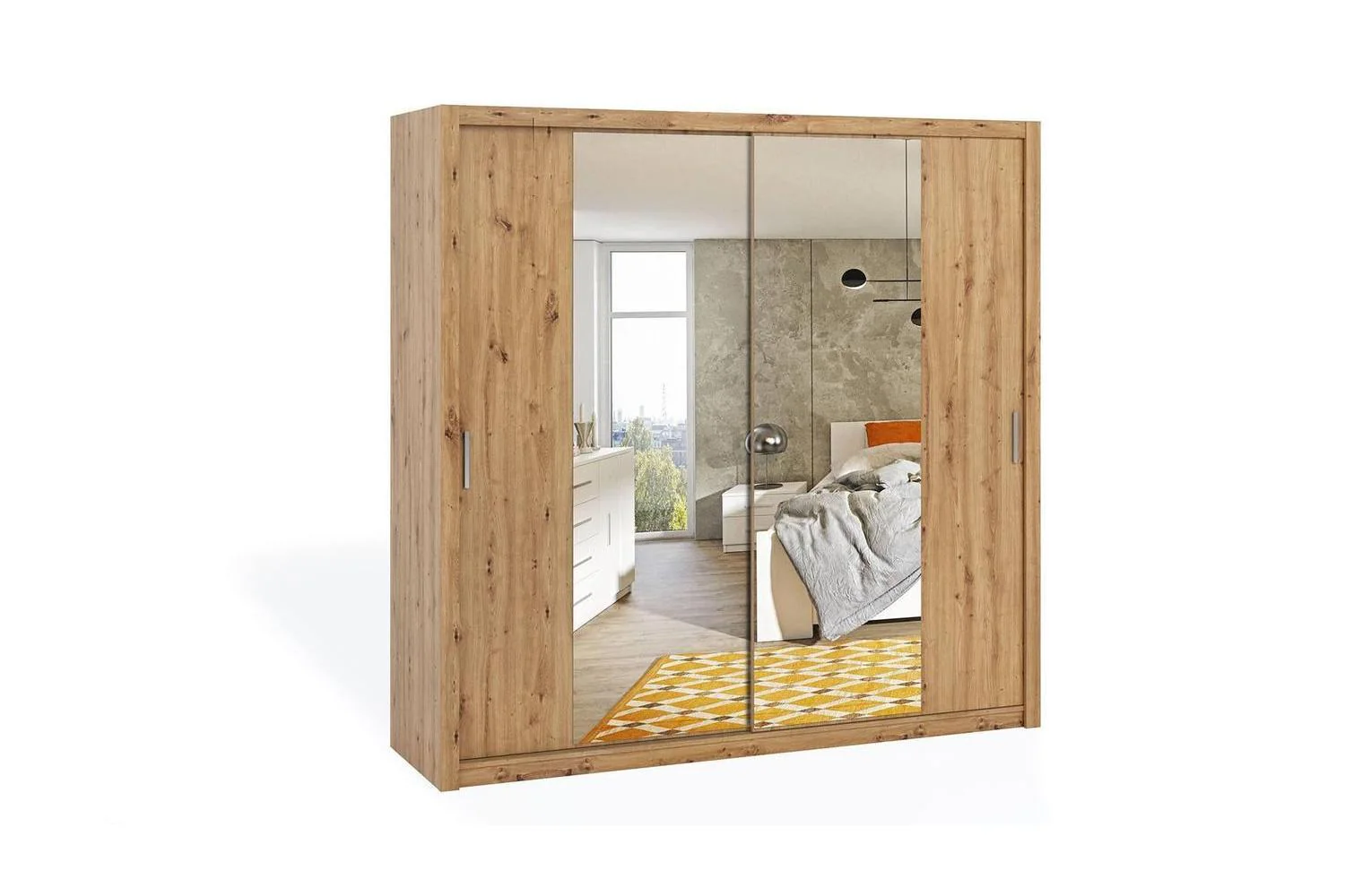Bono Sliding Wardrobe With Mirror 220 - Image 4