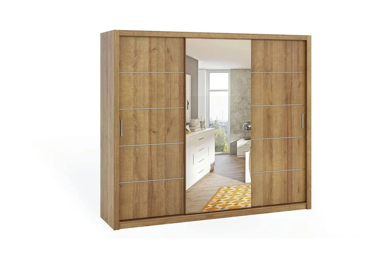 Bono Sliding Wardrobe With Mirror 250 - Image 3