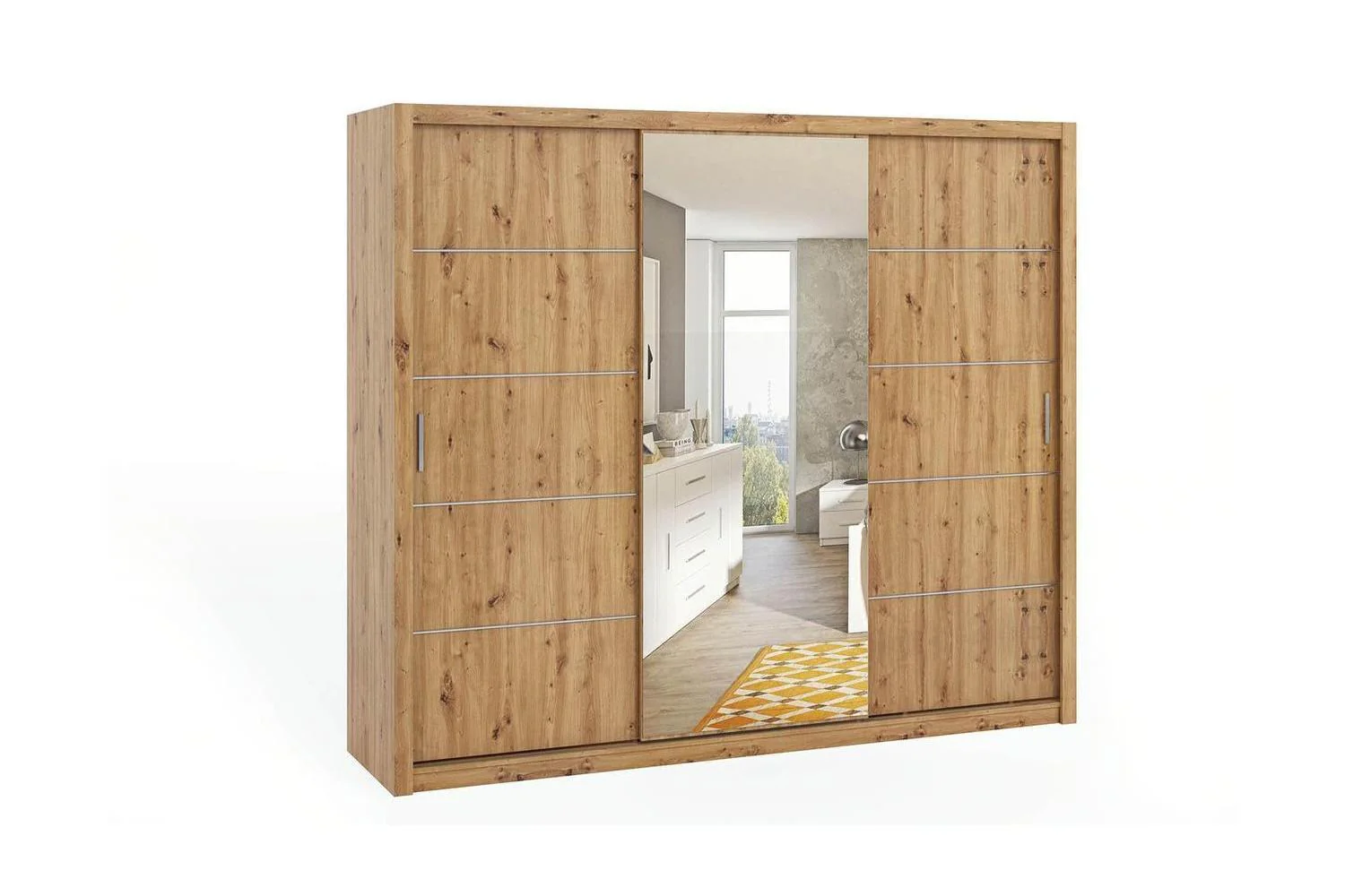 Bono Sliding Wardrobe With Mirror 250 - Image 4