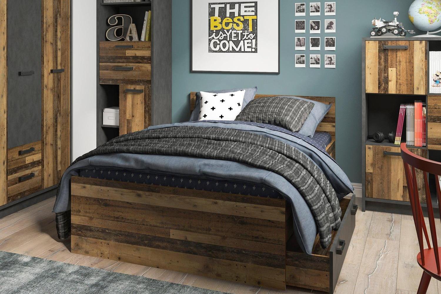 Brooklyn Single Bed 120cm In Walnut - Image 3