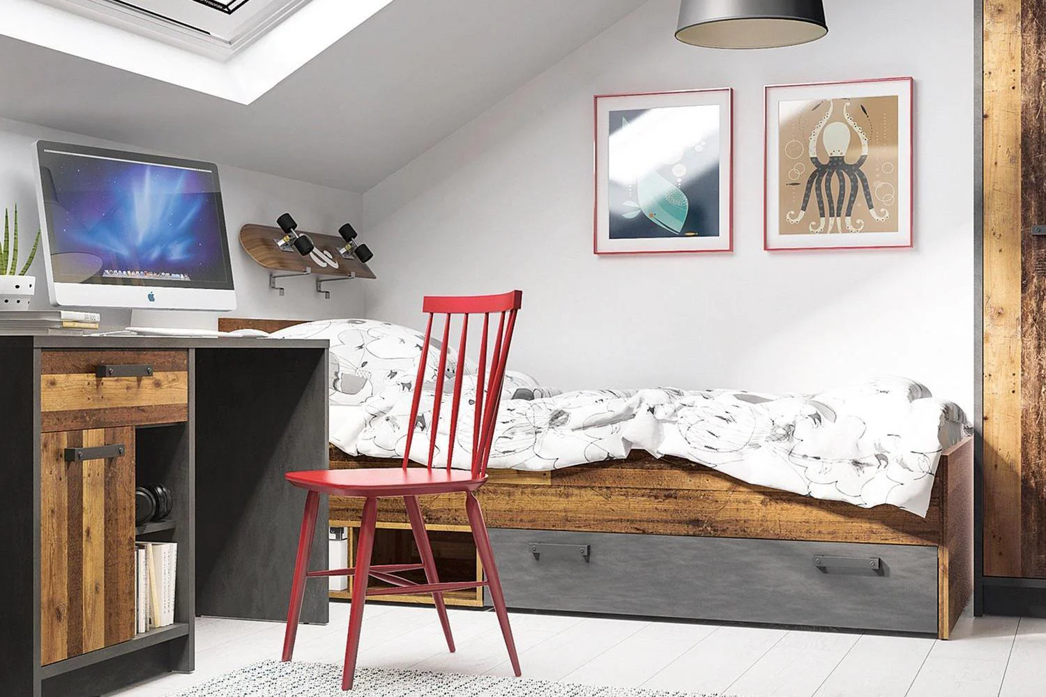Brooklyn Single Bed 90cm In Walnut - Image 3