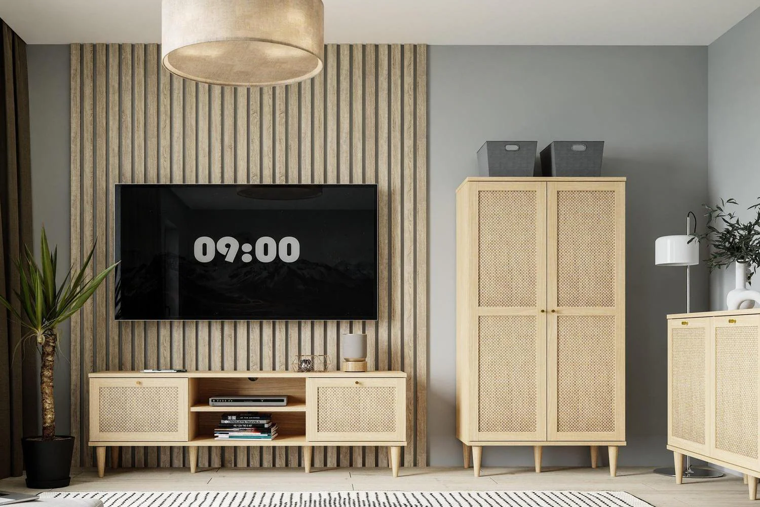Calasetta 2 Door 1 Shelf Tv Unit In Rattan - Image 7