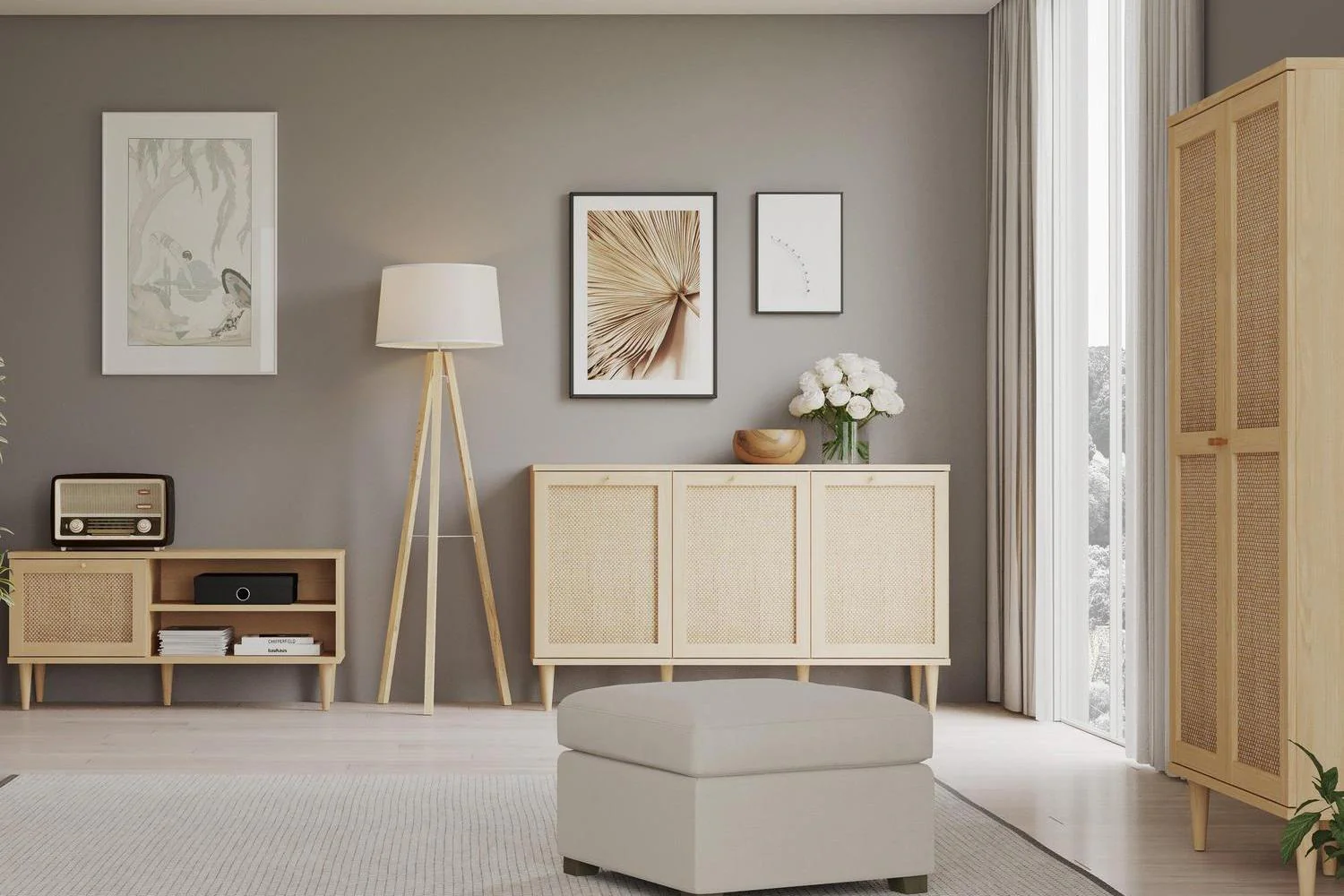 Calasetta 3 Door Sideboard In Rattan - Image 7