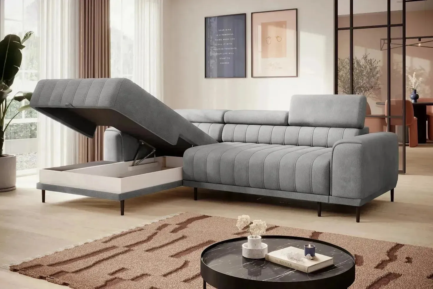 Caldo S Corner Sofa Bed With Storage - Image 2