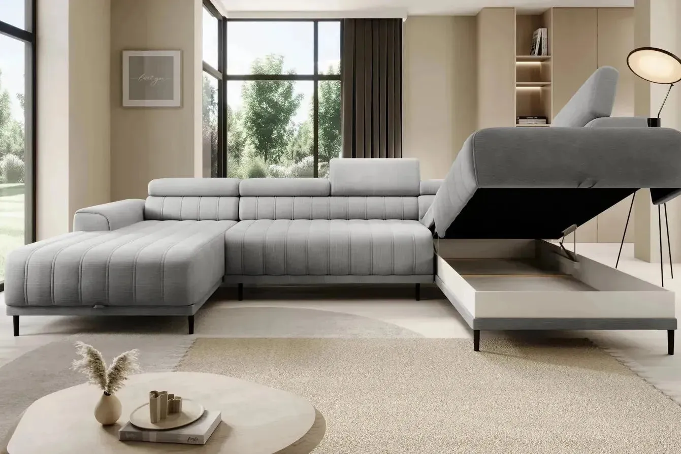 Caldo Xl U Shape Corner Sofa Bed With Storage - Image 2