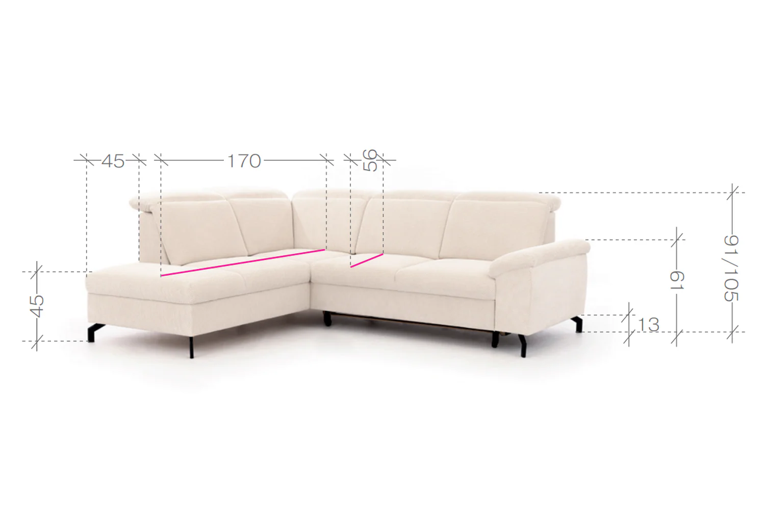 Caneli Corner Sofa Bed With Storage - Image 6