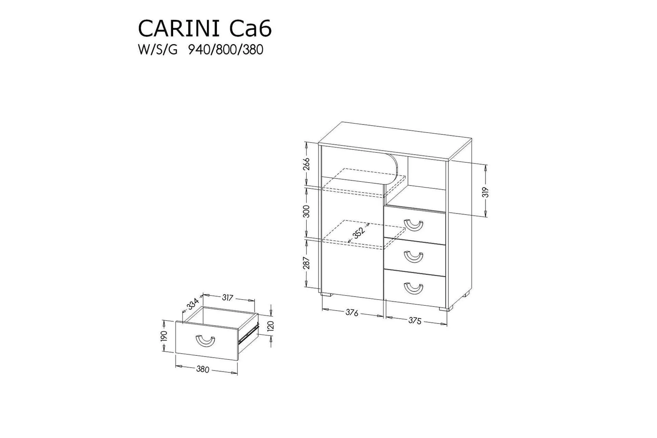 Carini Sideboard 80 - Image 2