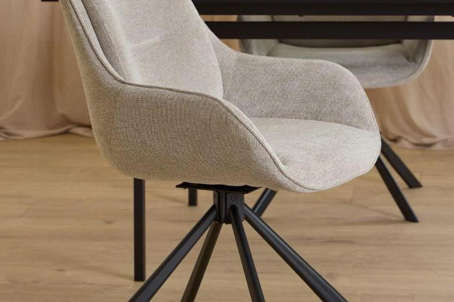 Carrie Swivel Dining Chair in Sand Set of 2 - Image 6