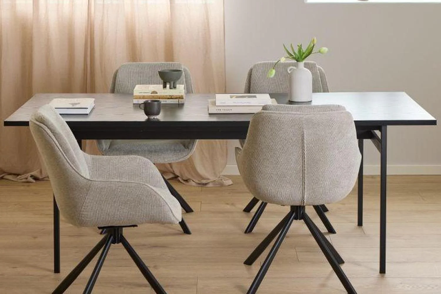 Carrie Swivel Dining Chair in Sand Set of 2 - Image 7