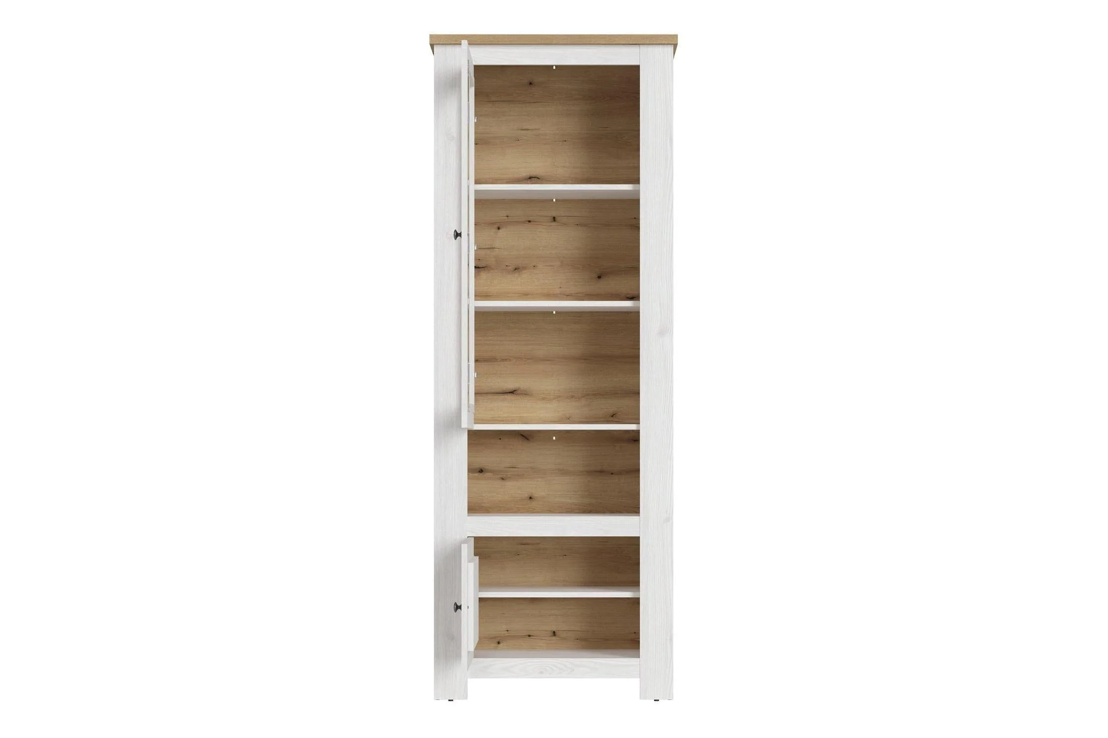 Celesto 2 Door Display Cabinet In White And Oak - Image 2