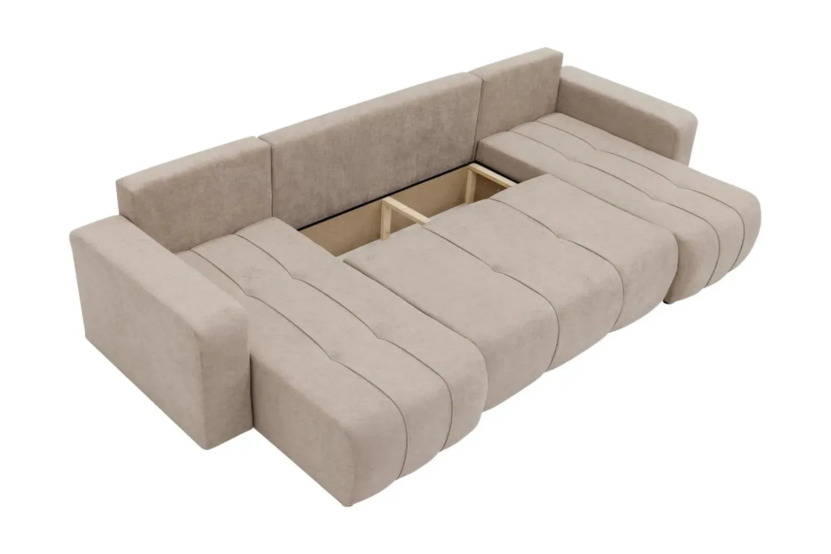 Chelsea U Shape Corner Sofa Bed with Storage - Image 3