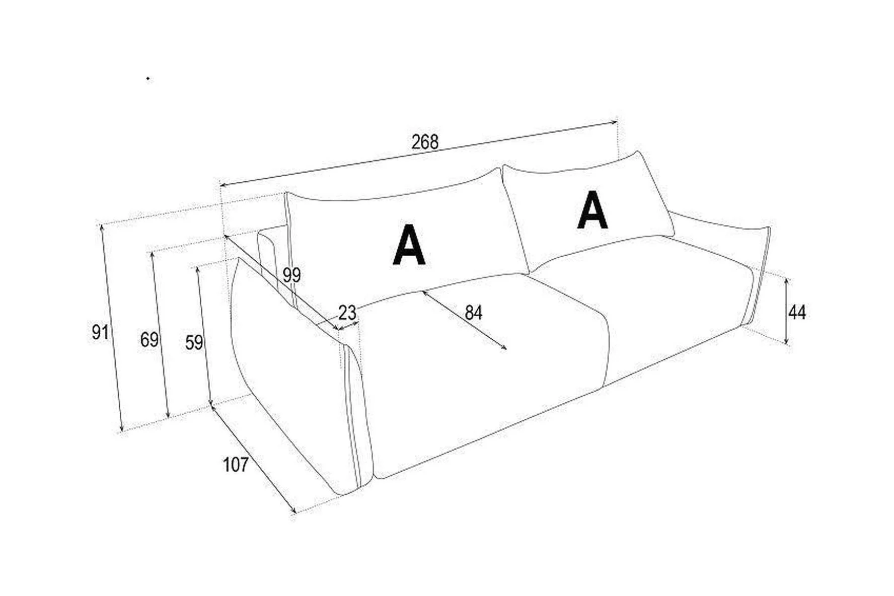 Cindy 3 Seater Sofa Bed With Storage - Image 6