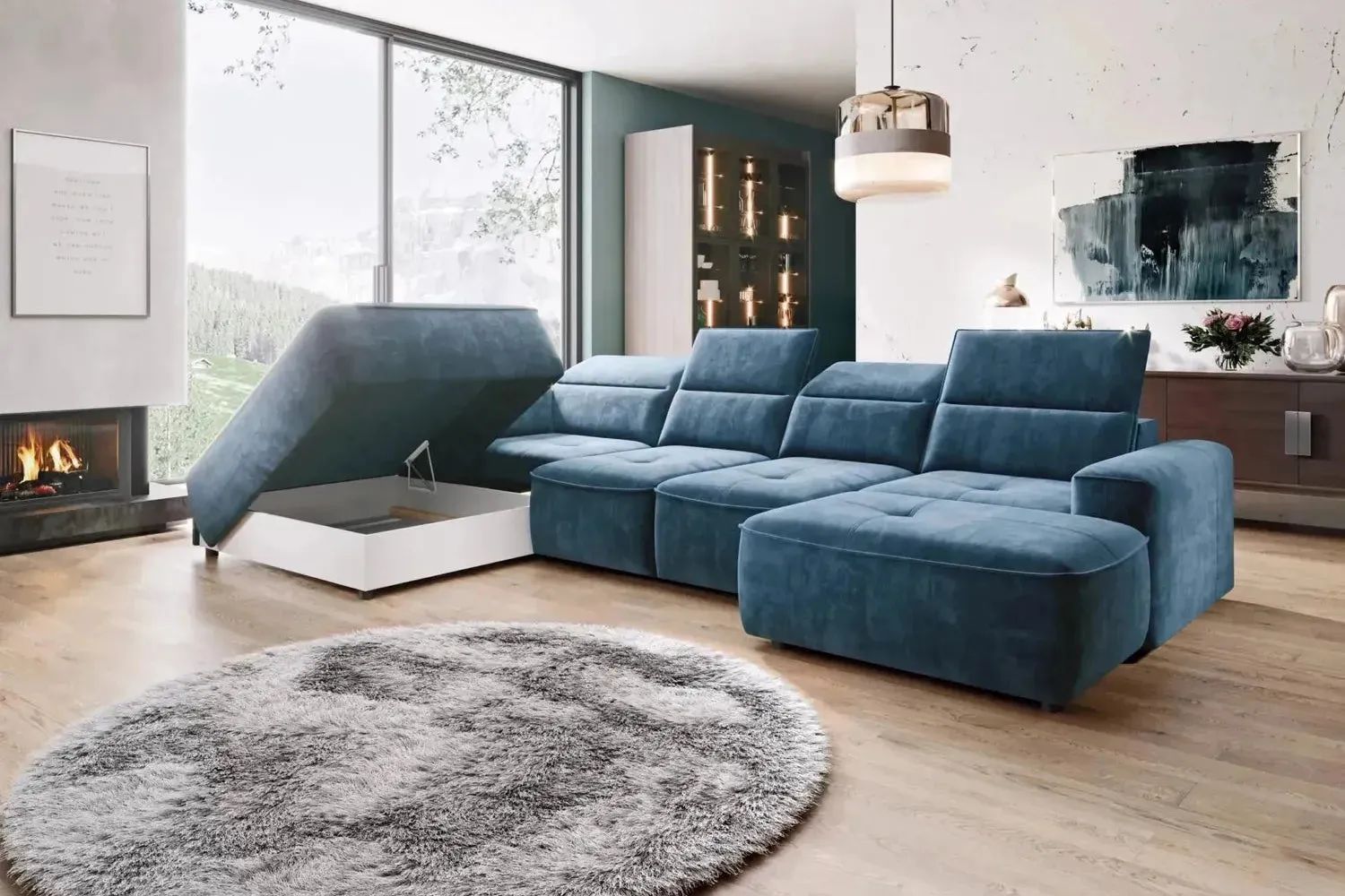 Colombo Xl U Shape Corner Sofa Relax With Storage - Image 2