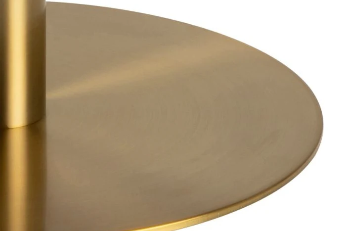 Corby Express Delivery Round Coffee Table with White Polished Marble Top & Gold Base - Image 4