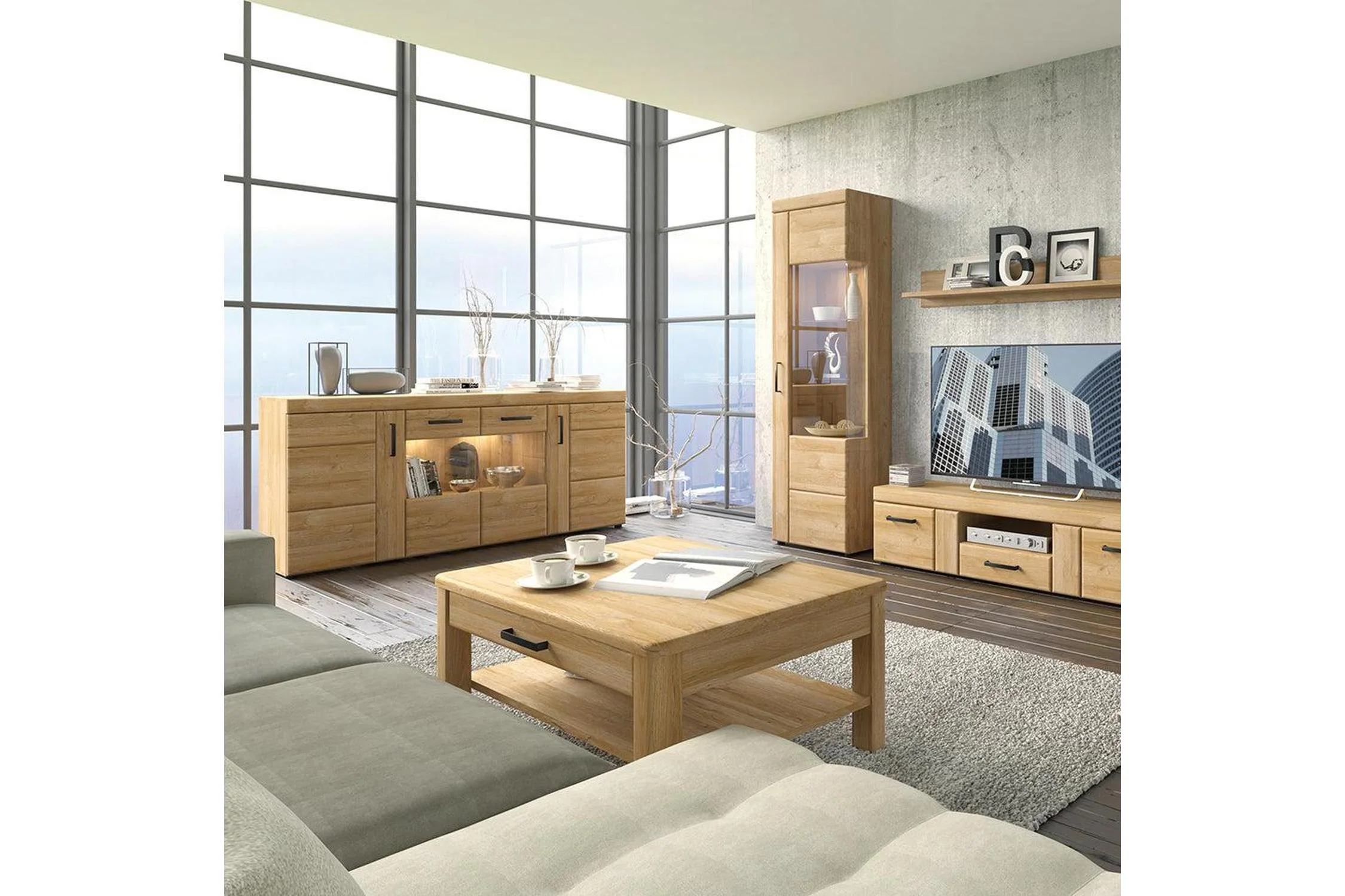 Cortina 1 Drawer Coffee Table In Grandson Oak - Image 3