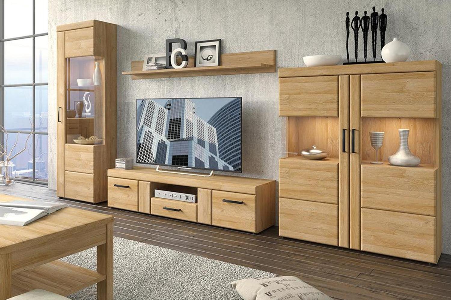 Cortina 2 Door 1 Drawer Wide Tv Cabinet In Grandson Oak - Image 3