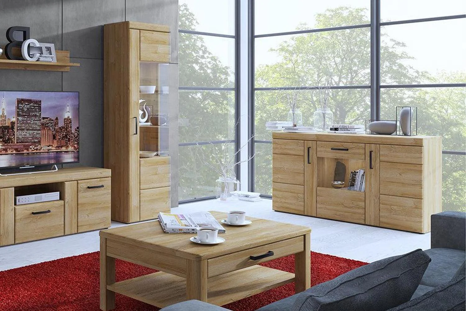 Cortina 2 Drawer Tv Cabinet In Grandson Oak - Image 3