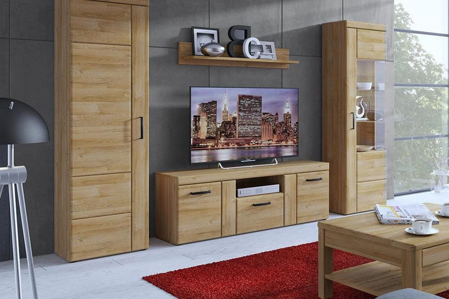 Cortina Tall Cupboard (Lh) In Grandson Oak - Image 3