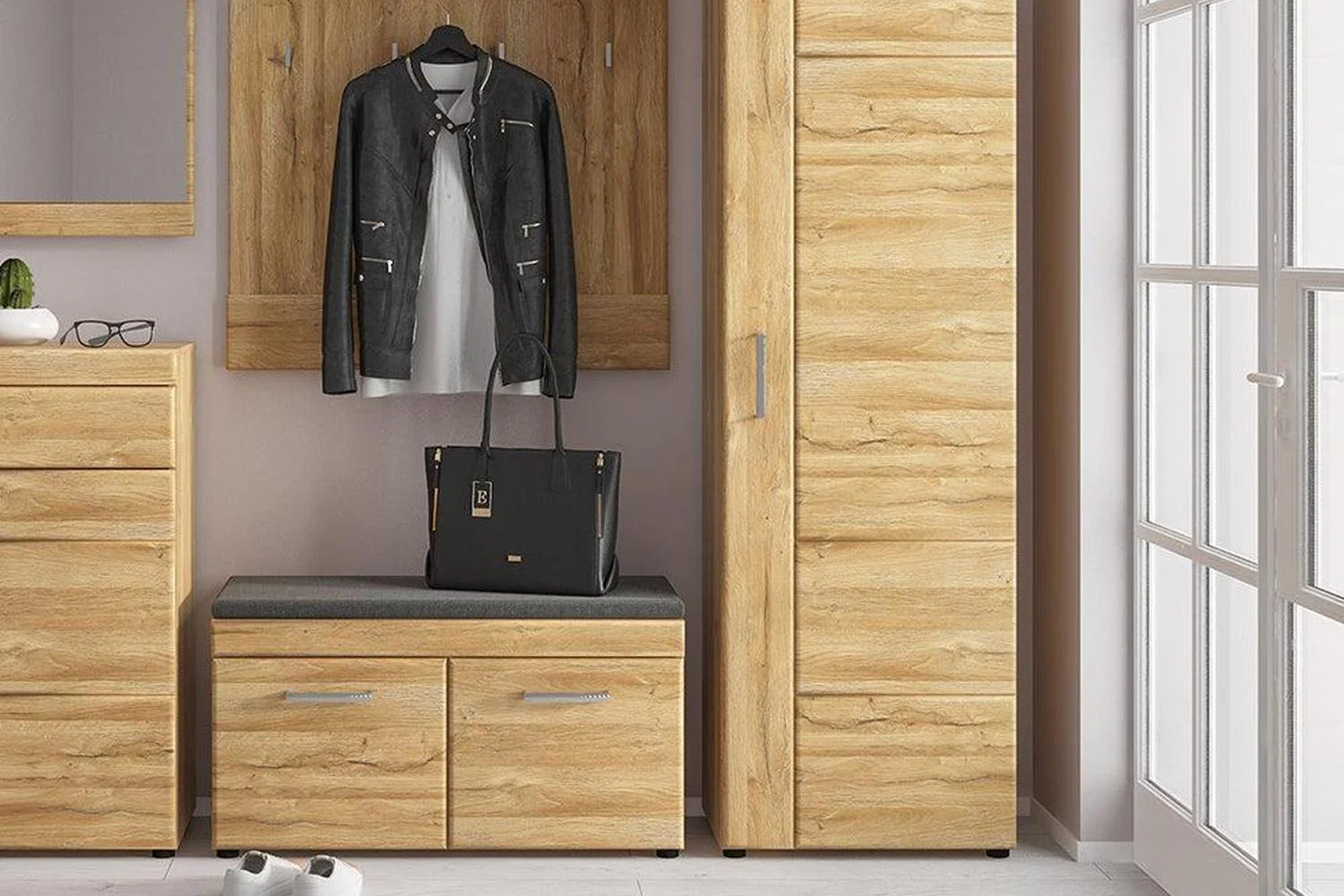 Cortina Tall Cupboard (Rh) In Grandson Oak - Image 4