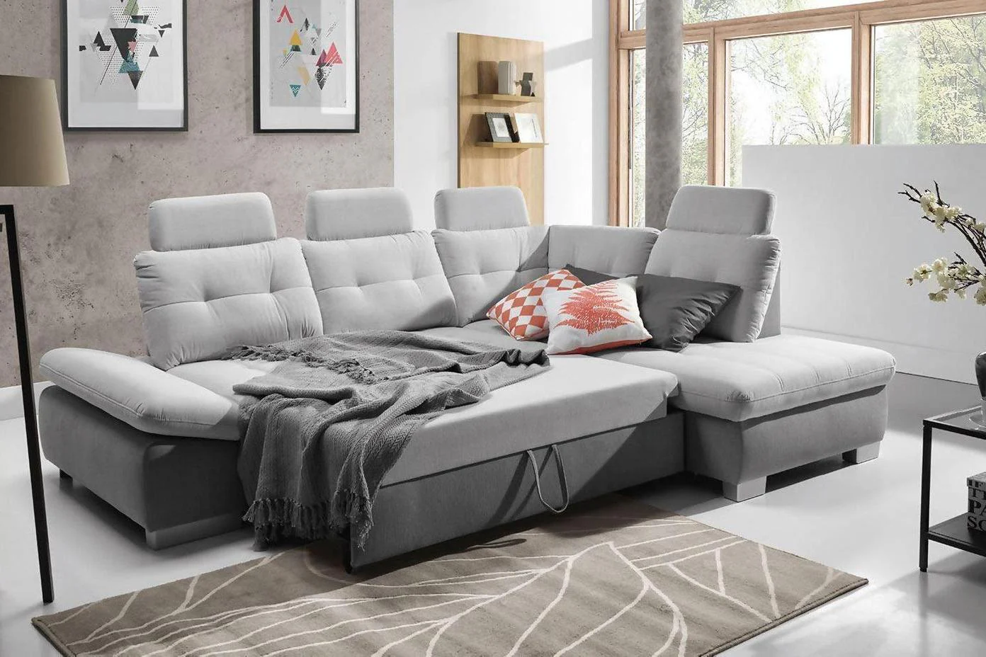 Cremona L Corner Sofa Bed With Storage - Image 2