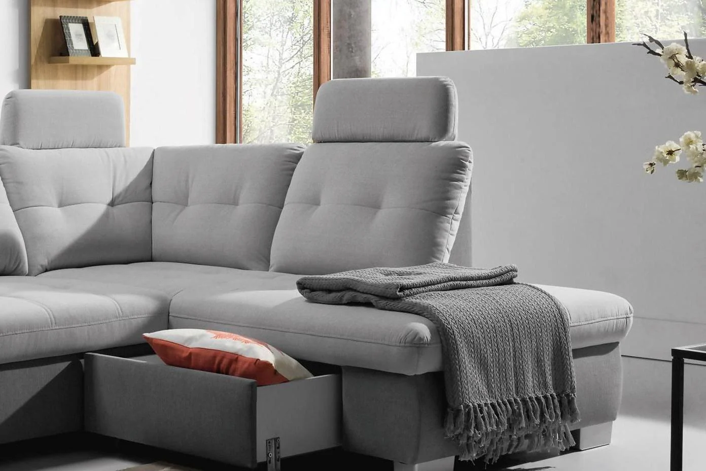 Cremona L Corner Sofa Bed With Storage - Image 3