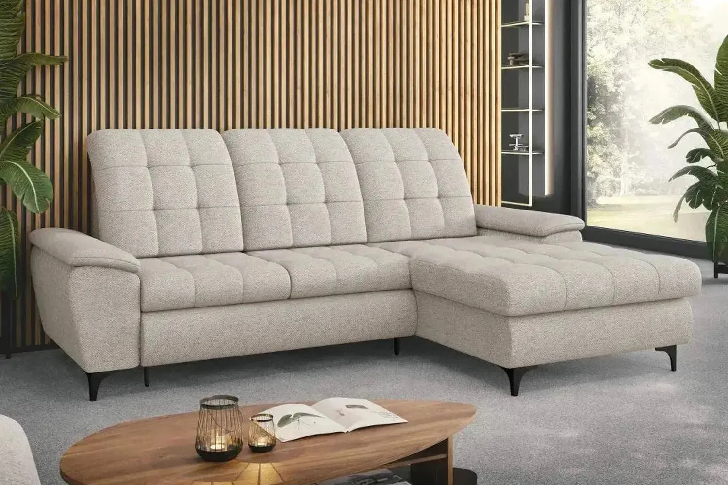 Crystal Corner Sofa Bed With Storage