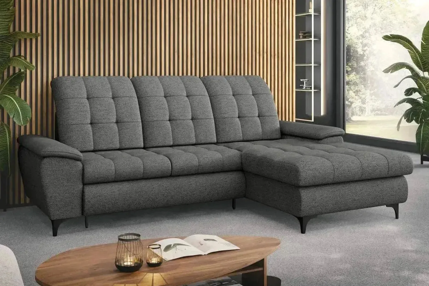 Crystal Corner Sofa Bed With Storage - Image 4
