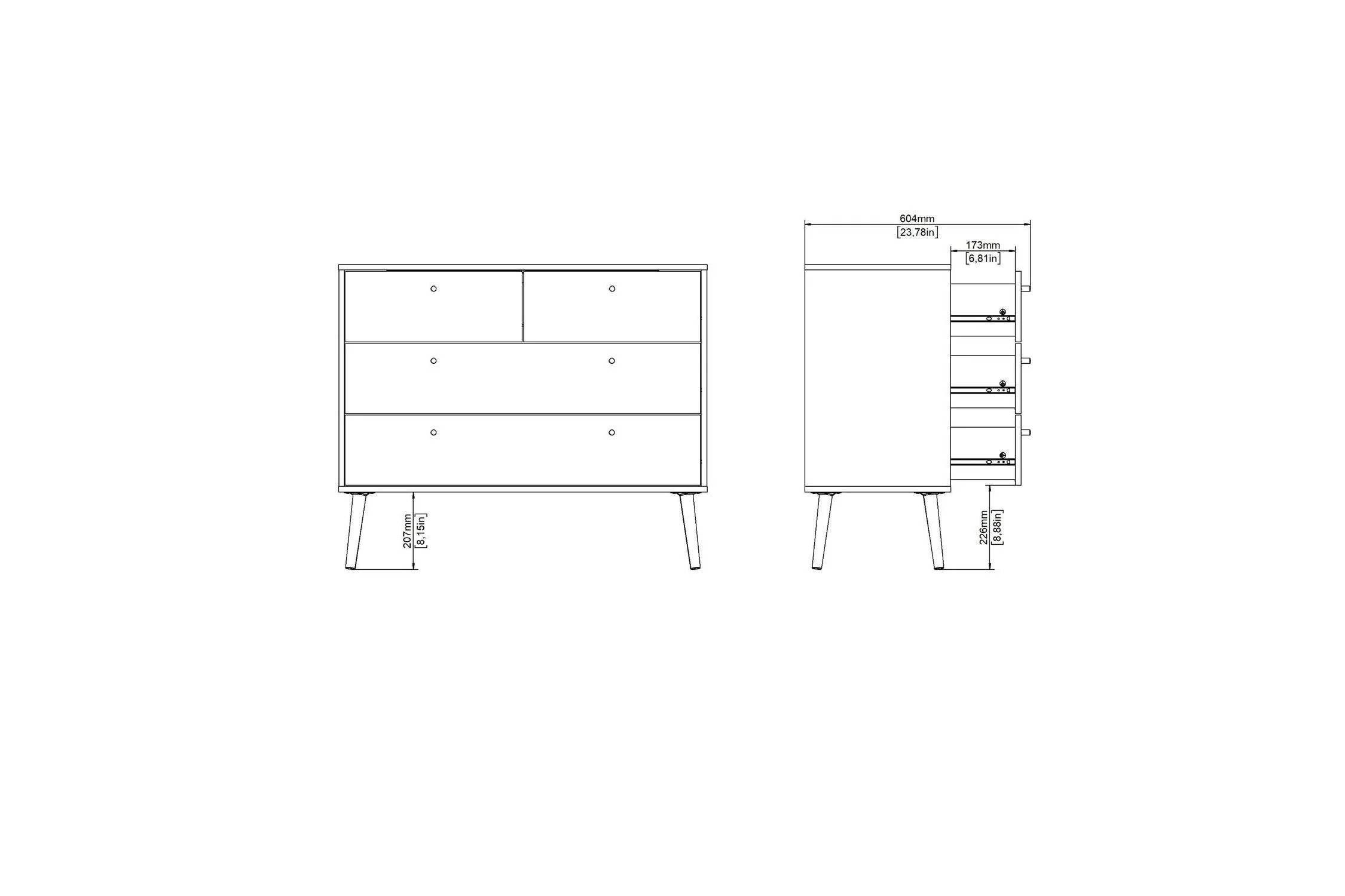 Cumbria Chest 2 + 2 Drawers Dark Grey - Image 12