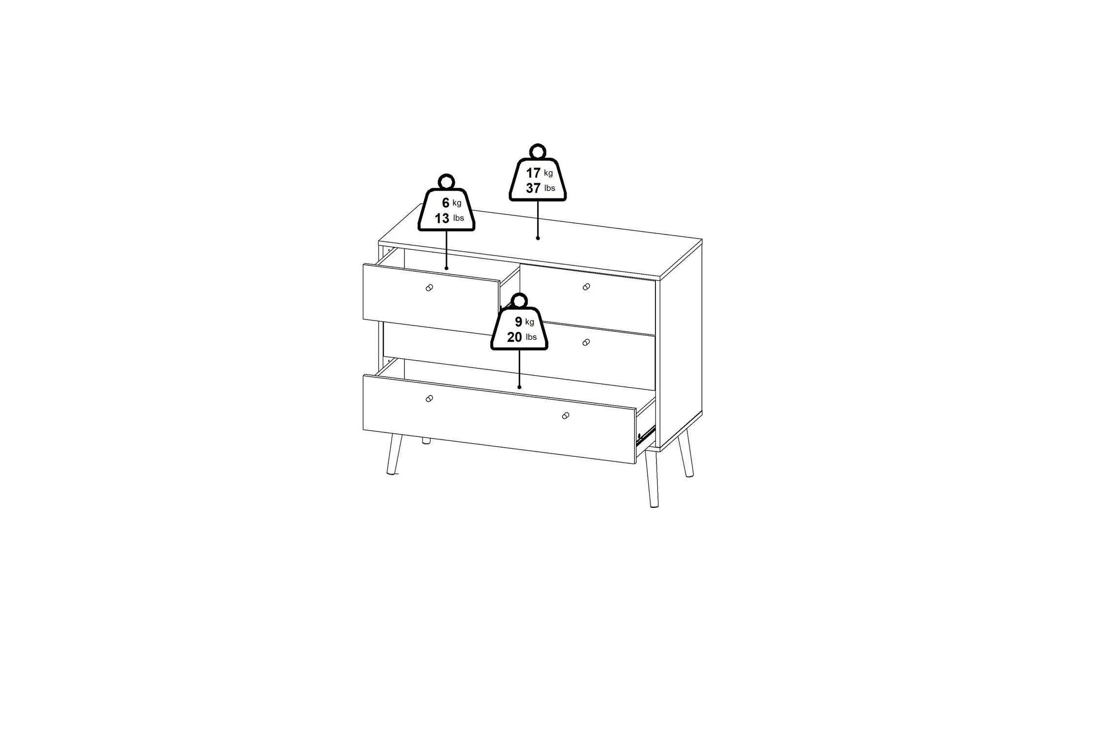 Cumbria Chest 2 + 2 Drawers White - Image 13