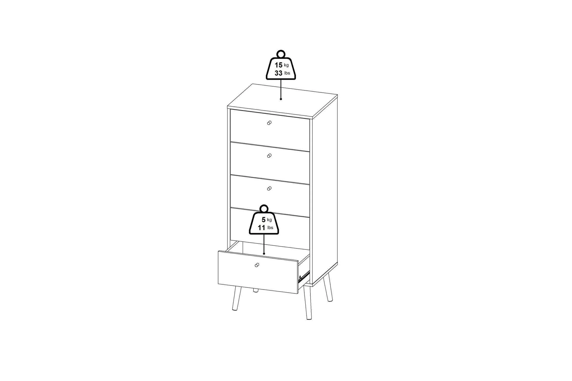 Cumbria Chest 5 Drawers Dark Grey - Image 12