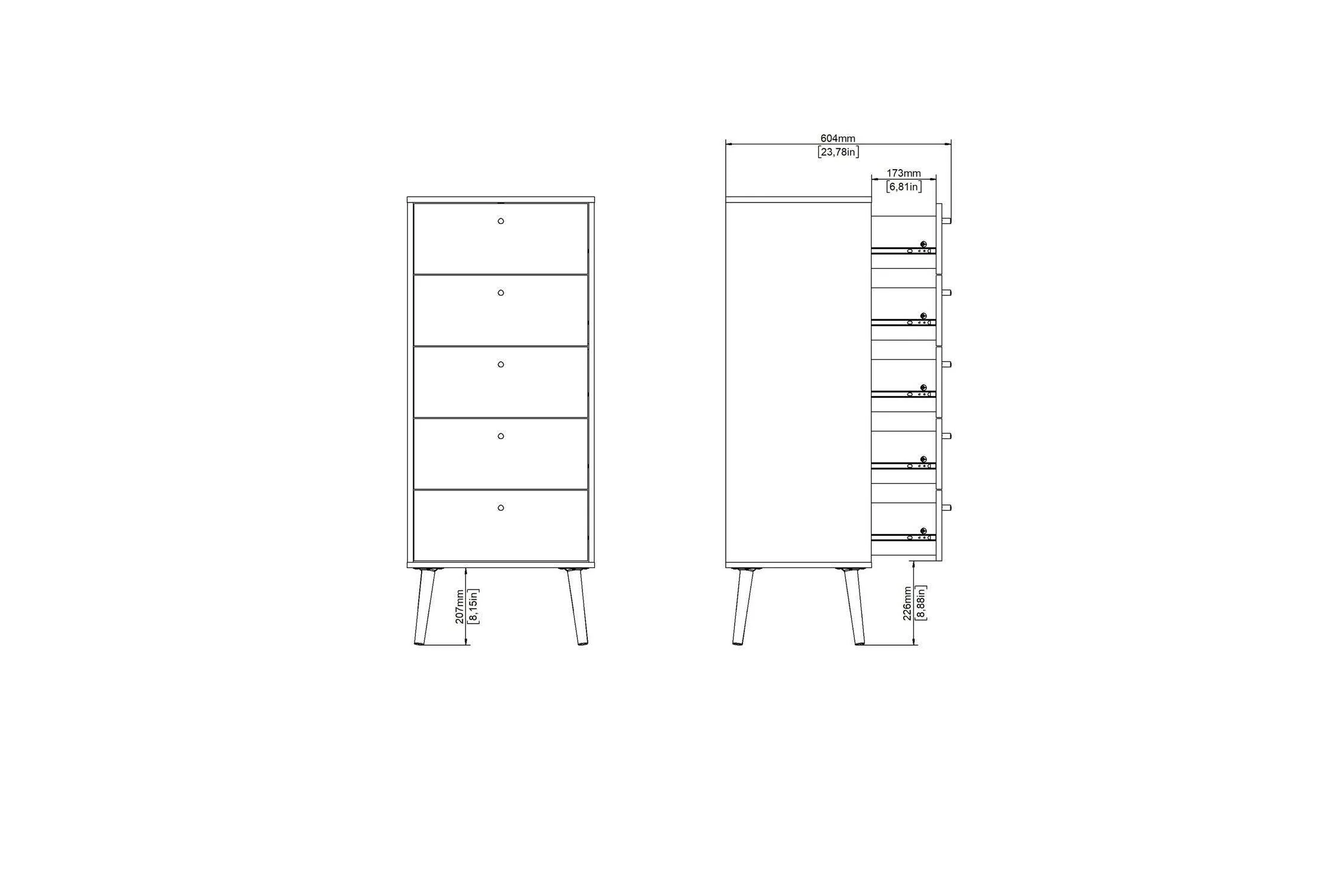 Cumbria Chest 5 Drawers White - Image 11