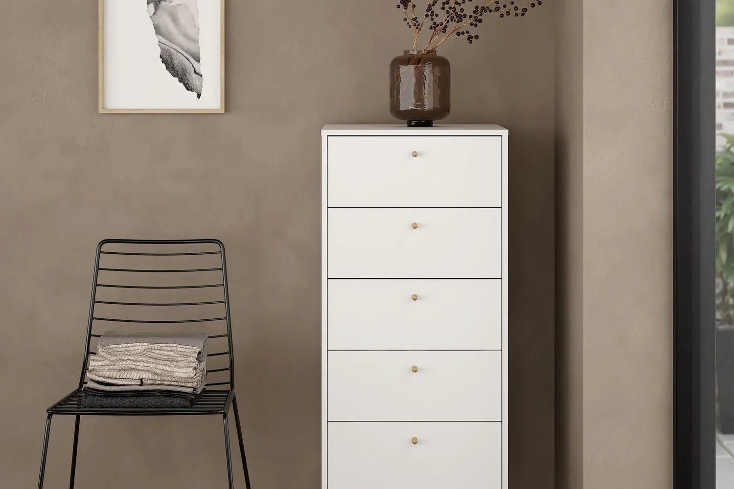 Cumbria Chest 5 Drawers White - Image 7