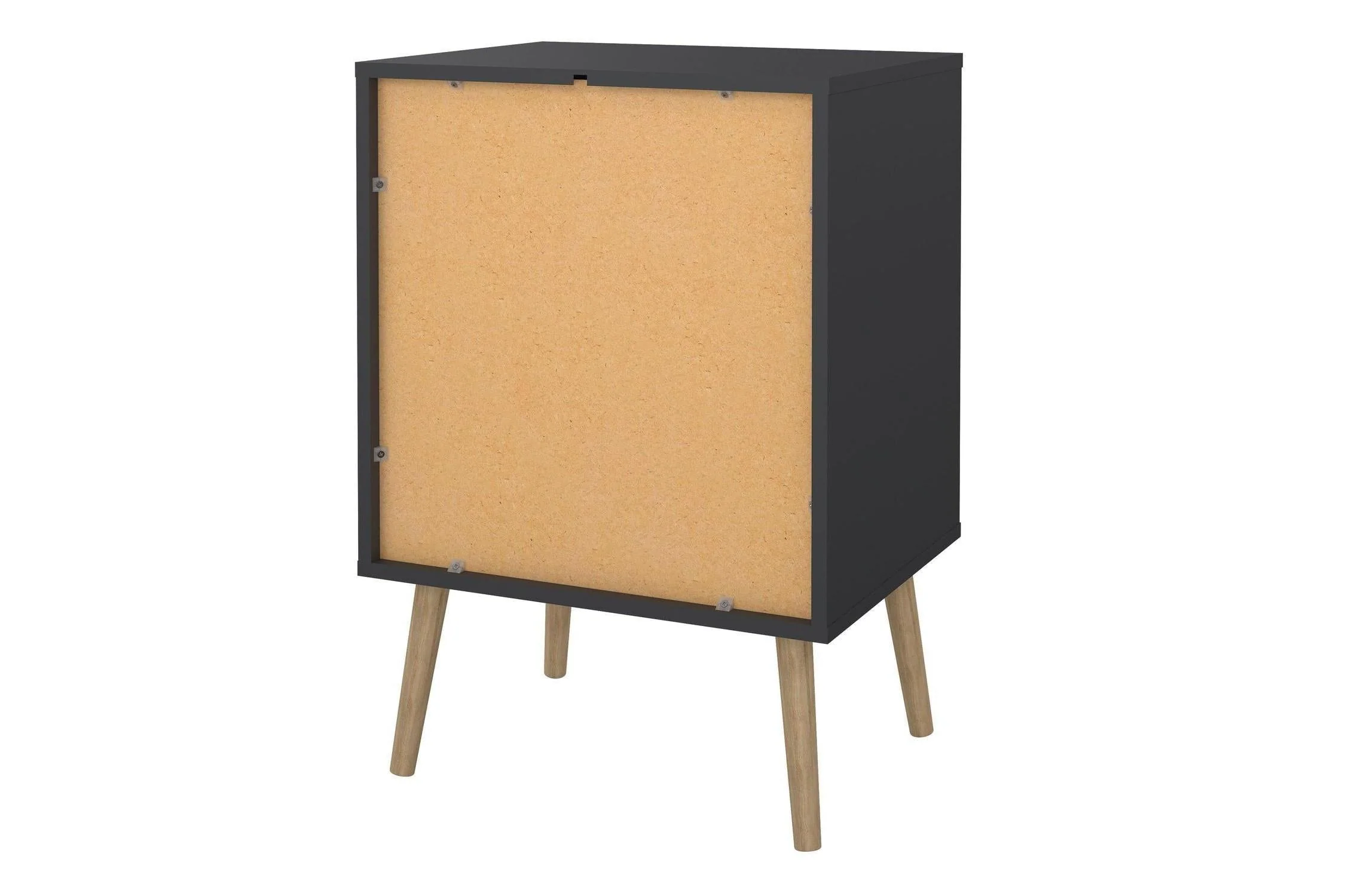 Cumbria Nightstand 1 Door + 1 Drawer Dark Grey - Image 4