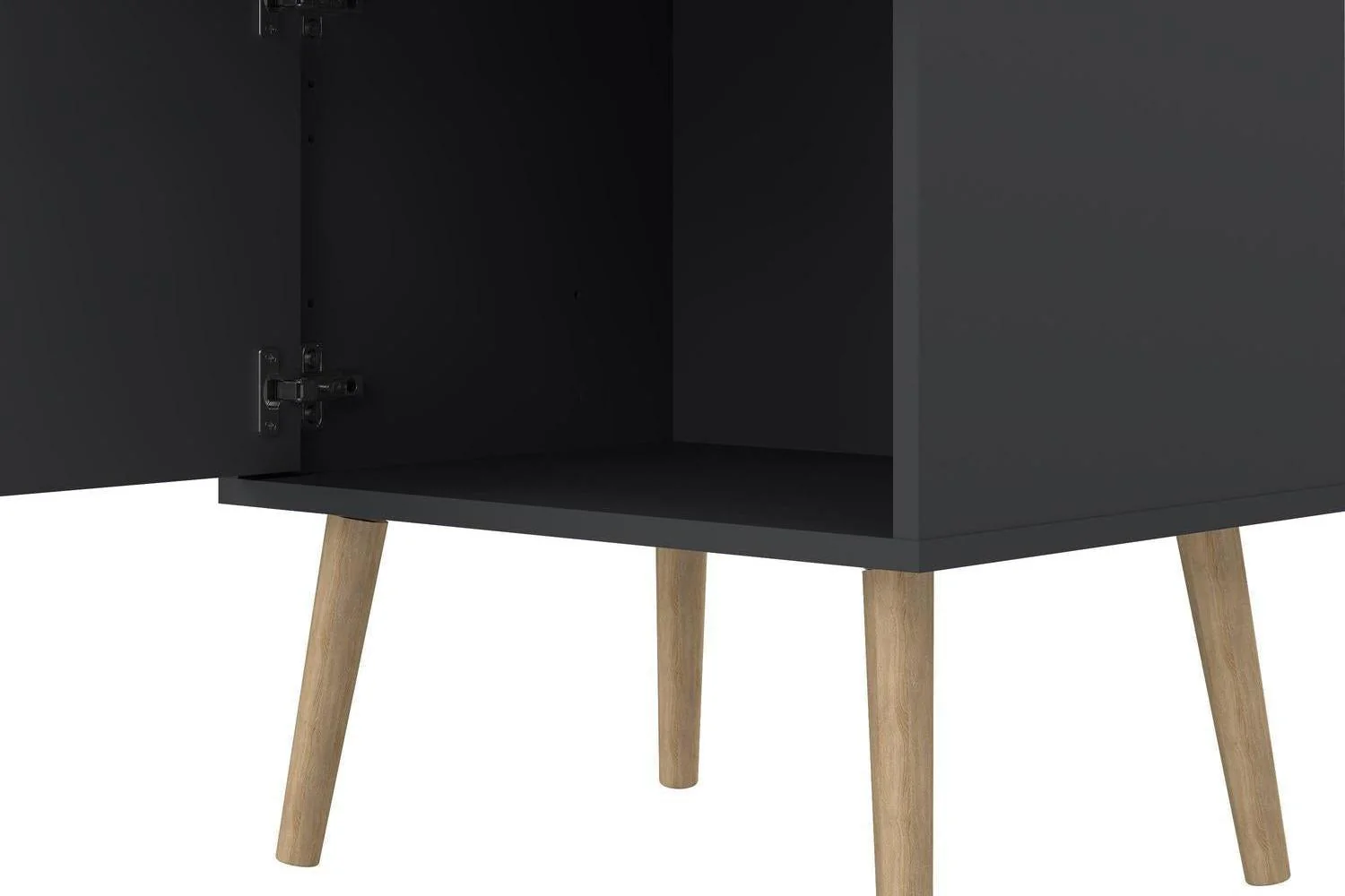 Cumbria Nightstand 1 Door + 1 Drawer Dark Grey - Image 9