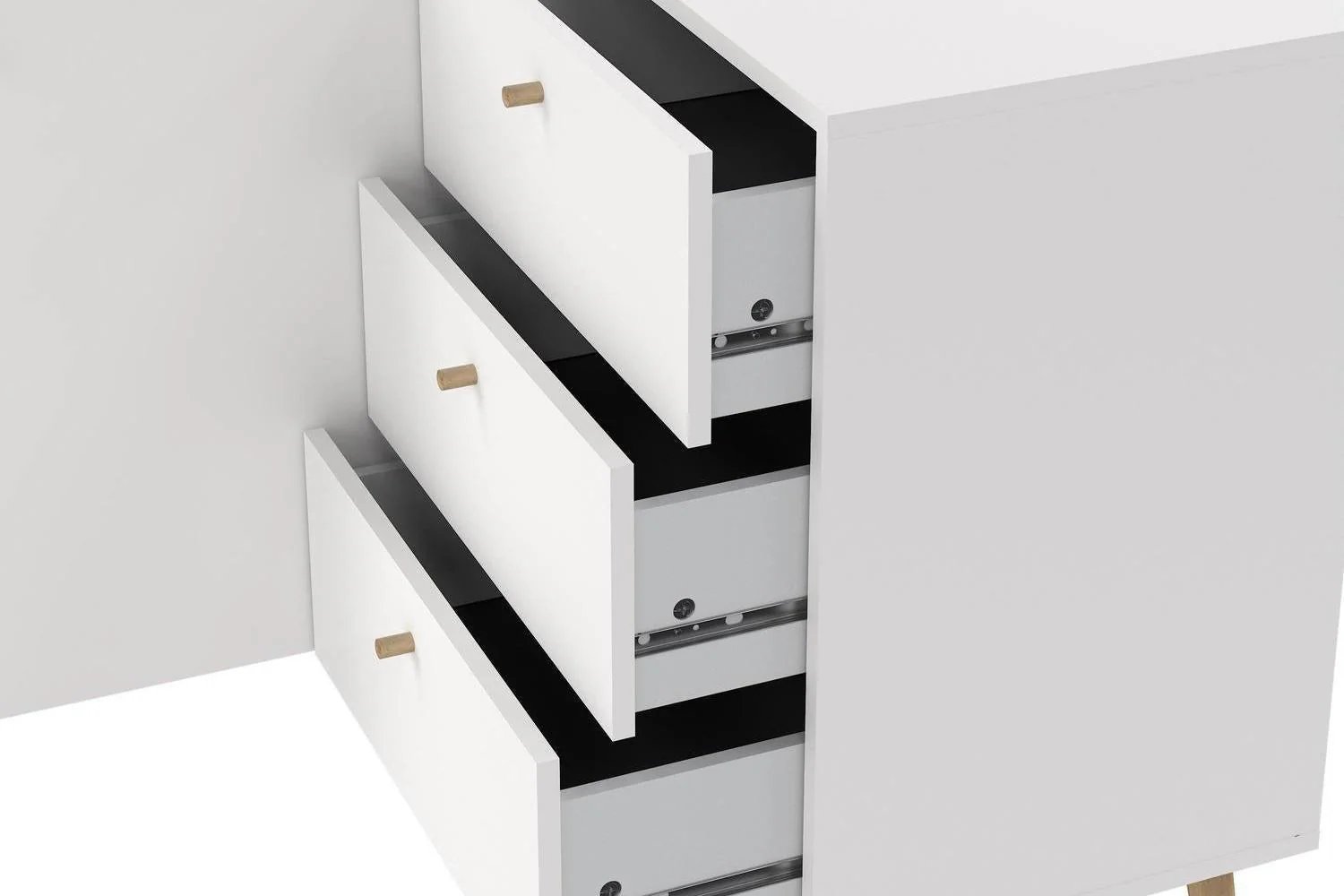Cumbria Sideboard 2 Doors + 3 Drawers White - Image 8