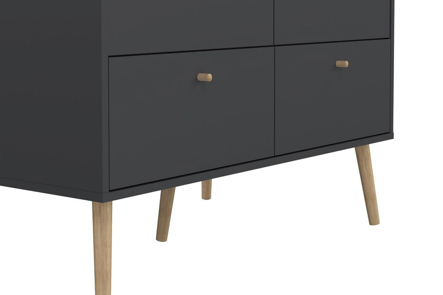 Cumbria Wardrobe With 2 Doors + 2 Drawers Dark Grey - Image 12