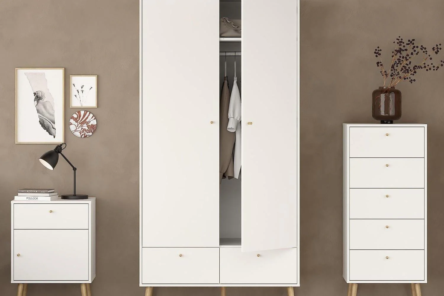 Cumbria Wardrobe With 2 Doors + 2 Drawers White - Image 7