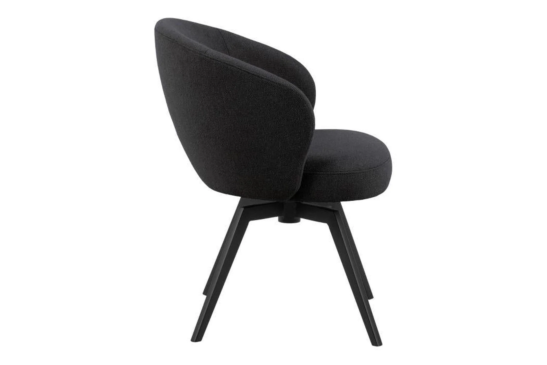 Darlene Dining Chair with Armrest and Swivel Function in Black - Image 6