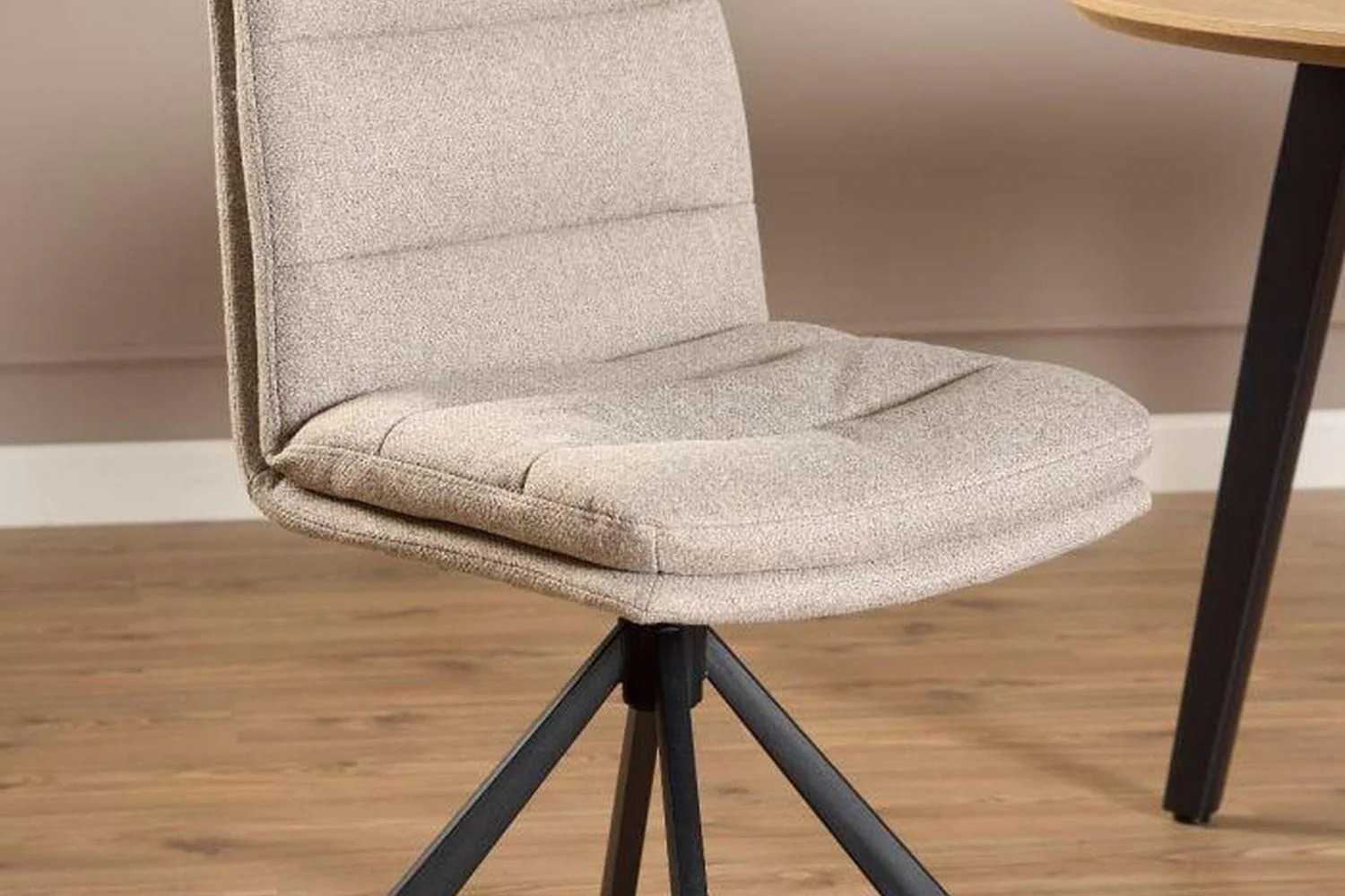 Dean Beige Swivel Dining Chair Set of 2 - Image 5